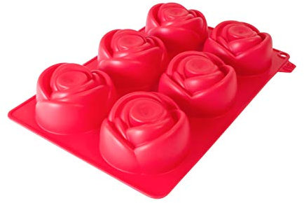 Cecoa • Molde de silicona 6 rosas 3D • Antiadherente • Desmoldar Fácil • Pasteles, Cupcakes, Chocolates • Horno, Nevera, Congelador • Temperaturas -40°C a +220°C