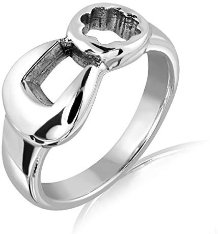 WithLoveSilver 925 Sterling Silver Wrench Spanner Tool Wrap Ring (10)