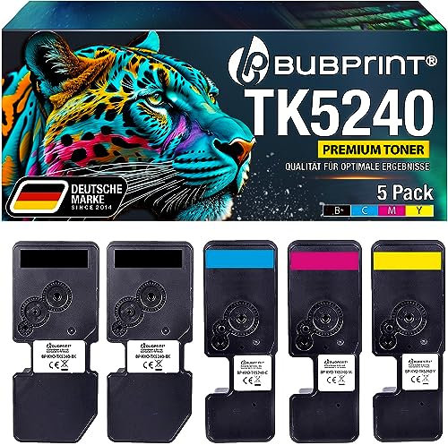 Bubprint 5 Toner kompatibel als Ersatz für Kyocera TK-5240 TK5240 für Ecosys M5526cdw M5526cdn P5026cdw P5026cdn TK 5240 Schwarz Cyan Magenta Gelb Multipack