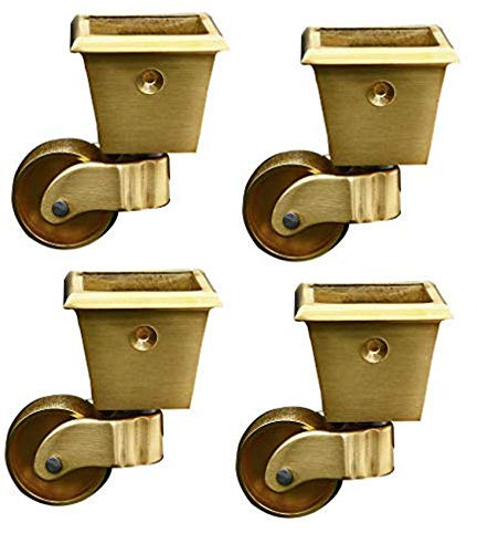 KDDFN Möbelrollen, Industrielle Lenkrollen, 4x Messing, Mute - 360 ° -Rotation, Tragkraft 150 kg (330 lbs), 32 mm (1,3 Zoll), 4 Count