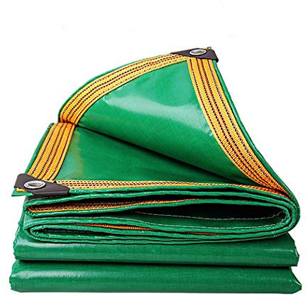 FUCNEN Heavy Duty Tarpaulin Sheet Cover 100% Waterproof Weather Resistant Tarp Multi-Purpose for Kennels Chicken Coop Fishpond Hay Log Pile Roof Trailer Outdoor Furniture Green Ground Sheet 2 * 2M