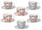 Tognana Ribeira, Confezione 6 Tazze The con Piatto, Bone China, Multicolore