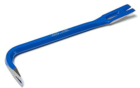 Juco 2in1 Nageleisen & Brechstange, Brecheisen induktiv gehärtet, Hebeleisen lackiert, Kuhfuß für jede Werkstatt, Nagelheber flach 350mm, Doppeltes Mehrzweck-Montiereisen mit gebogener Nagelklaue