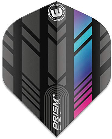 WINMAU Prism Delta Schwarz und Regenbogen Extra Dicke Flights - 1 Satz pro Packung (Insgesamt 3 Flüge)