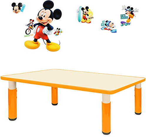 alles-meine.de GmbH Kindertisch/Tisch - höhenverstellbar - Größen & Motiv & Farbwahl - Mickey Mouse/orange - 1 bis 8 Jahre - Plastik - für INNEN & AUßEN - Kindermöbel - für K..