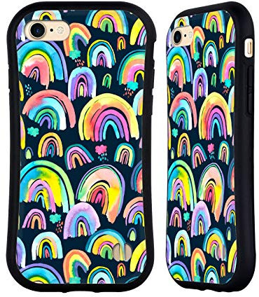 Head Case Designs Offizielle Ninola Neue Regenbogen Navy Multi Muster 4 Hybride Handyhülle Hülle Huelle kompatibel mit Apple iPhone 7/8 / SE 2020 & 2022