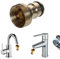 Demiawaking Universal Schlauchadapter Anschluss für Wasserhahn aus Messing, Anschluss für Küchenarmatur, Adapter für Schlauch, Konverter