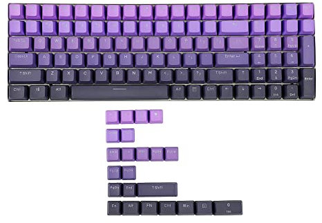 YMDK Double Shot 122 Dyed PBT Shine Through OEM Profile Keycap Rainbow Carbon Sunset Backlit Keycaps for MX Switches Mechanical Keyboard 108 87 96 84 68 61(Only Keycap) (Purple Gradient 122 Key)