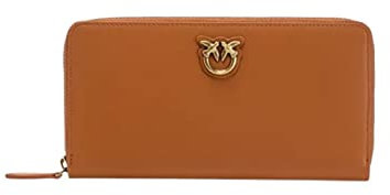 Pinko Ryder Wallet Zip Around L SIMP, Accessori da Viaggio-Portafogli Donna, L58Q_Cuoio-Antique Gold, U