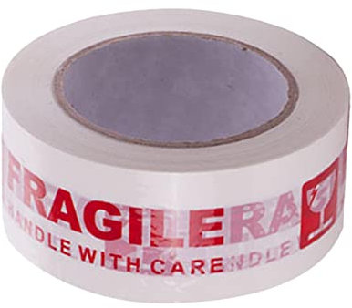 Colcolo Fragile Tape Handle with Care, stark klebend, 5,1 cm Warnetiketten-Aufkleber, zum Versiegeln von Versandkartons mit Vorsichtshinweisen für den