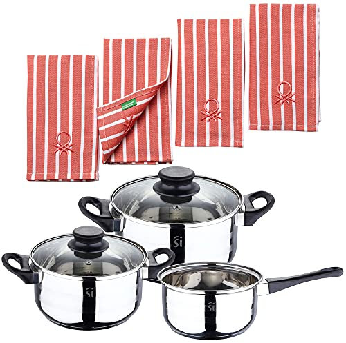 Set di pentole 5 pezzi + set 4 pezzi per bagnetti da cucina