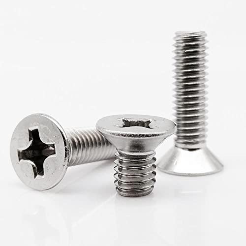 M1.2 50pcs,8mm,A2-70 304 Edelstahl Kreuzkreuzstoffe Flacher Senkkopfschraube Bolzen