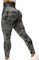 ZAAYO Sport Leggings für Damen Tie Dye Scrunch Butt Fit Seamless Yoga Pants Fitness Gym Workout Schwarzgrau M