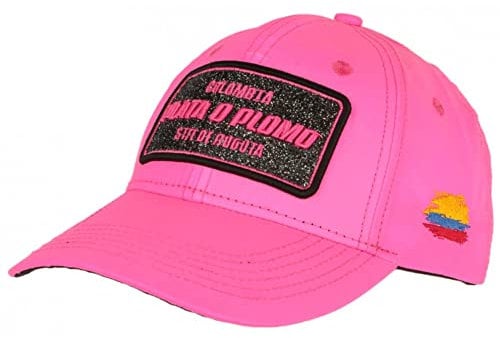 Colombia Baseball Cap Plata o Plomo Neonrosa und Strass, Schwarz, Rosa, Einheitsgröße