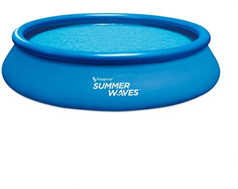 Summer Waves Quick Set 15 ft x 33 inches Inflatable Ring Round Above Ground Pool, Outdoor Swimming Pool, for 7 to 8 People Outdoor Swimming Pool, Blue