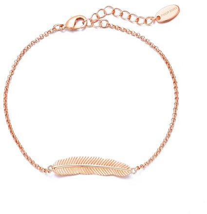 Philip Jones Rose Gold Plated Feather Bracelet