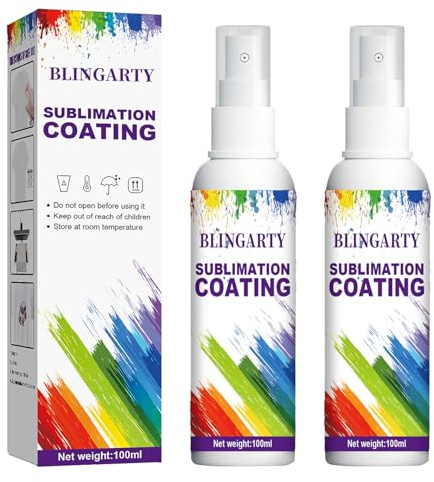 Sublimation Coating Spray 2p, Sublimation Spray for Cotton Shirts, Polyester, T-shirts, Carton, Wood Canvas, Handbag, Quick Dry & Super Adhesion, High Gloss Sublimation Coating for All Fabric 2X100ML