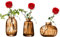 3pcs Vase à Fleurs Verre Brun, Mini Vase decoratif Design Transparent, Décoration pour Centre de Table Mariage champetre Boheme, Bapteme, Anniversaire, Cadeau fête des mères