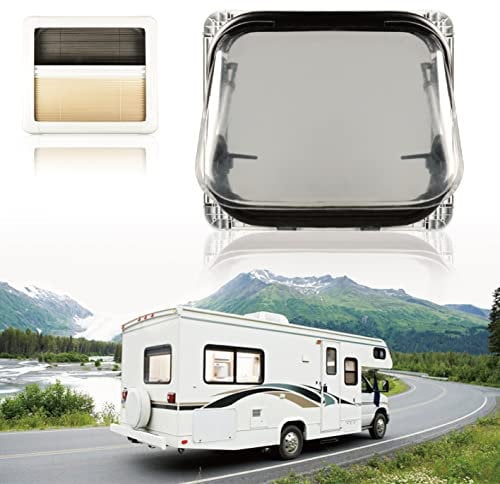 DALUOBO Wohnmobil Wohnwagen Acrylglas Fenster Doppelschichten, Schiebefenster mit Sonnendach und Moskitonetz (500*450)