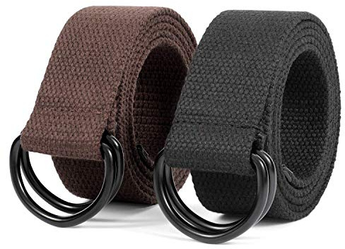 JasGood Herren Canvas Gürtel, Gewebter Casual Gürtel, 3.8cm Breit