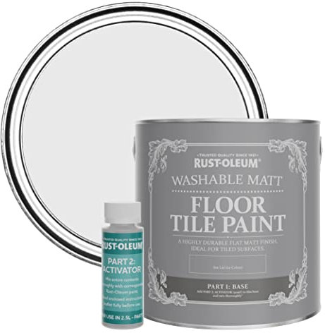 Rust-Oleum Grey Washable Matt Floor Tile Paint - Monaco Mist 2.5L