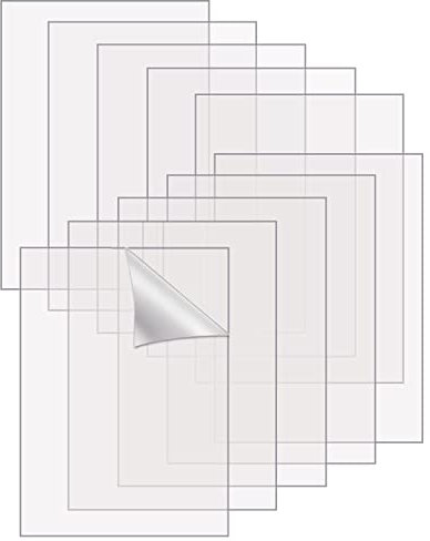 wordmouk 10 PCS Placa Acrílica Transparente 10 x 15cm Plexiglass Láminas de Plástico Con Película Protectora Reemplazo de Vidrio Exhibición de Artesanía Bricolaje Pintura Marco de Imagen 1mm