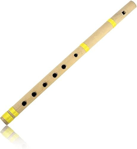Devyom Flûte indienne unique en bois de bambou de 7,6 cm en « Do », instrument de musique à vent en bois, instrument de musique traditionnel Bansuri fait à la main pour homme, femme, enfant