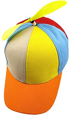 Lustige Propeller-Mütze, Baseballkappe, Mehrfarbig, Regenbogen-, Sonnenhut, Regenbogen-Zylinder, Helikopter-Kappen für Kostüme, Kleinkinder,
