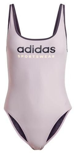 adidas Women's Sportswear U-Back Swimsuit Badeanzug, Preloved Fig/Aurora Black, 46