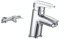 Bristan DUL3 THBSM C Du Lever Thermostatic TMV2 Bath Shower Mixer Bathroom Tap, Chrome & Orta Chromed Bathroom Basin Sink Monobloc Single Hole Mixer Tap Faucet with Clicker Pop Up Waste (OR BAS C)