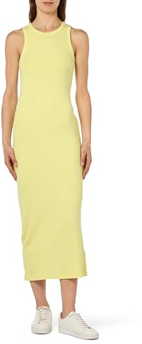 Tommy Hilfiger Damen Kleid Midi Dress Slim Fit, gelb (Yellow Tulip), XXL