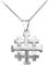 Polierte Jerusalem „Kreuzfahrer“ Kreuz Anhänger Halskette in Sterling Silber (Verfügbare Kettenlängen: 40cm - 45cm - 50cm - 55cm) 50cm