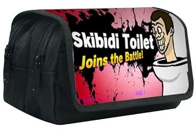 IOSCDH Skibidi Toilet Federmäppchen Skibidi Toilet Federmäppchen 2 Fach Doppelter Reißverschluss Federmäppchen Große Kapazität Briefpapier Pouch Studenten Schreibwaren Stiftbeutel
