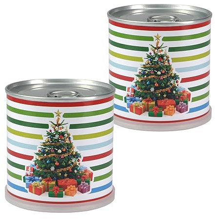 MacFlowers® | Anzucht-Set Weihnachtsbaum Fichte | Streifen | 4 Stück | Eine Sorte instant Gardening Blumendosen | Geschenk Adventskalender Weihnachten