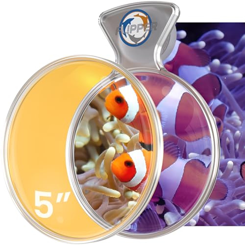 Flipper DeepSee Viewer Clear Orange Filter Attachment for Flipper DeepSee Viewer MAX 12.7 cm Magnetic Aquarium Glass Magnifier for Coral Color Correction, Reef Photography and Aquarium Videography