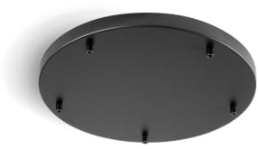 Rosette mit mehreren Kabeln, Metall, 5 Löcher, Schwarz