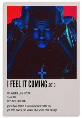 DAGUYS Poster Sänger The Weeknd Album, Ifeel It Coming, Kunstdruck, Wandbild, Malposter zum Aufhängen, Familiendekoration, 30 x 45 cm