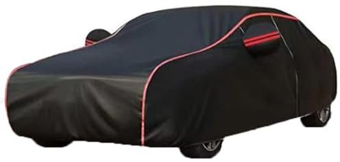 MBROS Autoabdeckung Outdoor für McLaren 650S CAN-AM Spider, Vollabdeckung Draussen Sonne Regen UV-Staub Allwetterschutz wasserdichte Autoabdeckung,A Black-Red