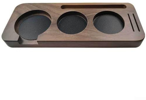 Espresso Tamper Holder Station Distributor And Siebträger Holder Wooden Coffee Tamping Station Coffee Filter Tamper Holder Siebträger Mat Stand For 51Mm 58Mm(Walnut 58mm)