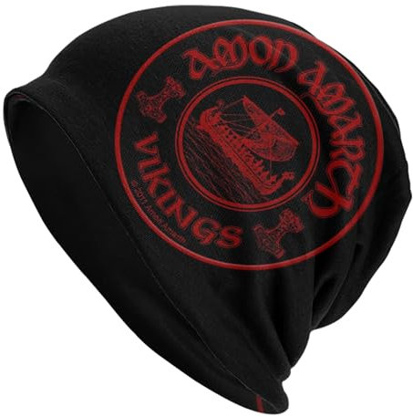 Salpica Amon Amarth Unisex-Beanie-Mütze für Männer und Frauen, Winter-Strickmütze, Totenkopf-Strickmütze, Mütze
