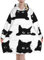 ELMAIN Tragbare Decke Hoodie, schwarze Katzen übergroße Flanell Sweatshirt Decke für Männer Frauen, mehrfarbig, 320g flannel