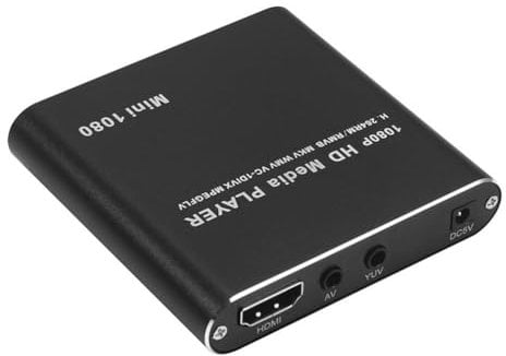 Crazyview Mini Media Player, 1080P Mini HDD Media Box, HD Media Player, Mini Full-HD Ultra HDMI Digital Media Player with Remote Control, Mini Streaming Media Player for HDMI USB AV Memory Card