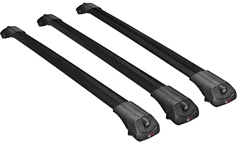 Kompatibel mit Mazda 6 Wagon (GH1/GH2) 2008-2012 Relingträger ACE-1 Dachträger 3 Bars Gepackträger SCHWARZ