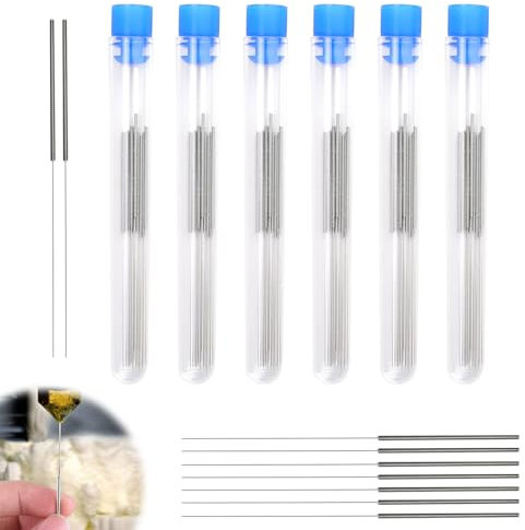 FINELYCR 60 Pièces Aiguilles de Nettoyage de Buse Imprimante 3D, Aiguilles de Nettoyage de Buse 0.15mm, 0.2mm, 0.25mm, 0.35mm, 0.4mm, 0.5mm, pour Nettoyer les Buses D'impression 3D