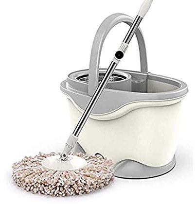 OUZBEM Cubo de fregona Giratorio para el hogar, Manos Libres, automático, fregona de Lavado, fregona de Agua, Cubo de Acero Inoxidable (Color: ingenio) Vision