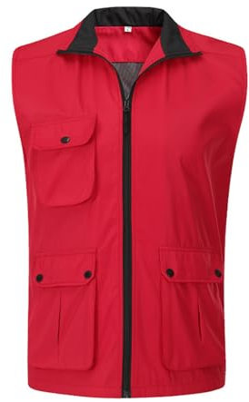 Beokeuioe Anglerweste Sport Weste Leicht Sommer Arbeitsweste Damen mit Vielen Taschen Freizeitweste Herren Outdoor Fotografie Wandern Weste Jacke Atmungsaktiv Safari Weste