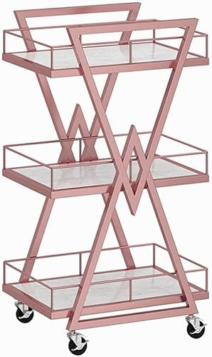 Wrobelax Metallwagen für medizinischen Wellness-Trolley, Schönheitssalon, 3-stöckig, Maniküre-Wagen, Aufbewahrung, rollender Friseurwagen mit Rädern, Haarstylisten, Maniküre-Aufbewahrungsschubladen