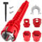 BPTZYLN 14 in 1 Red Tap Spanner, Multifunctional Sink Wrench Plumbing Tools, Faucet Wrench for Kitchen Plumbing Repair