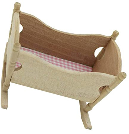 ibasenice 1 PC Doll House Cradle Miniature Dolls House Furniture Build Portable Dolls House Cot Tiny House Kit Cradle Model Carrier Dollhouse Furniture Pram Kits Cloth