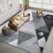 HOMFINE Teppich Wohnzimmer Waschbar Kurzflor - Flauschiger Rutschfester Moderner Teppich Schlafzimmer Esszimmer, Weicher Schwamm Material, Super Weich Langlebig, Geometrisch Abstrakt, Grau 120x170 cm
